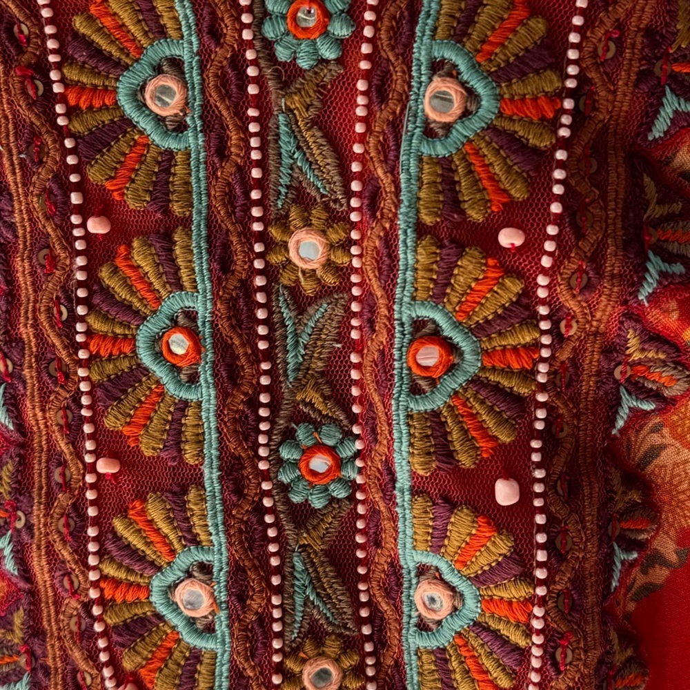 Soft surroundings Red Phoenix dress Large Hippy Boho vibe - Picture 13 of 13